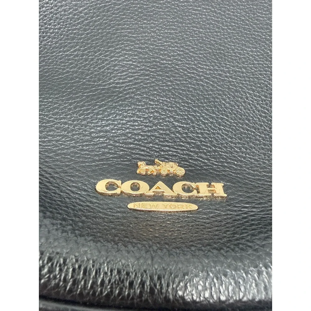 Coach Elle Hobo Black Pebbled Leather Shoulder Bag Gold Hardware C1648